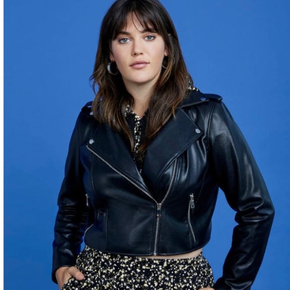Eloquii x Refinery29 Faux Leather moto jacket 2x